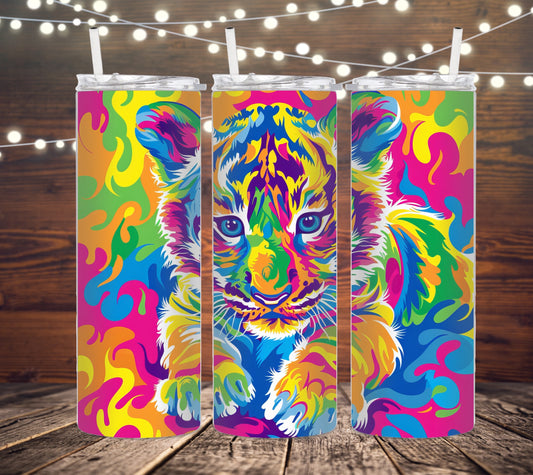 20 OZ SKINNY TUMBLER NEON TIGER