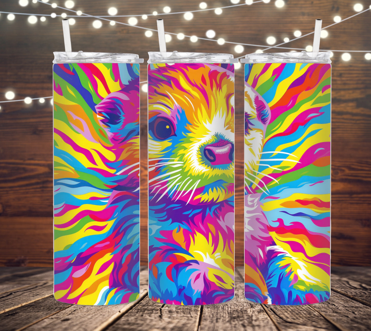 20 OZ SKINNY TUMBLER NEON OTTER