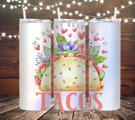 20 OZ SKINNY TUMBLER TACO VALENTINE