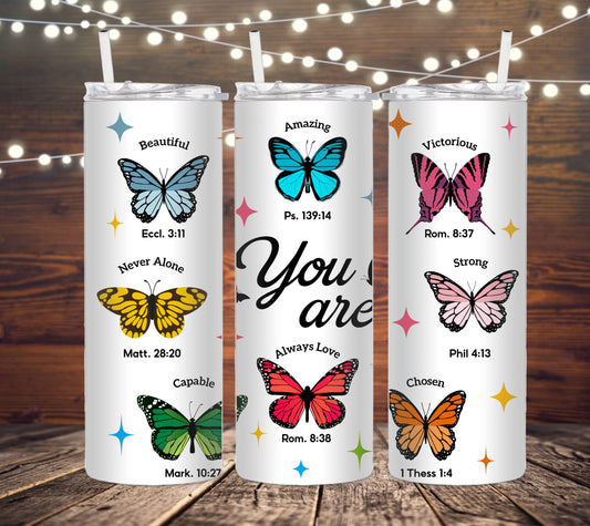 20 OZ SKINNY TUMBLER BUTTERFLIES