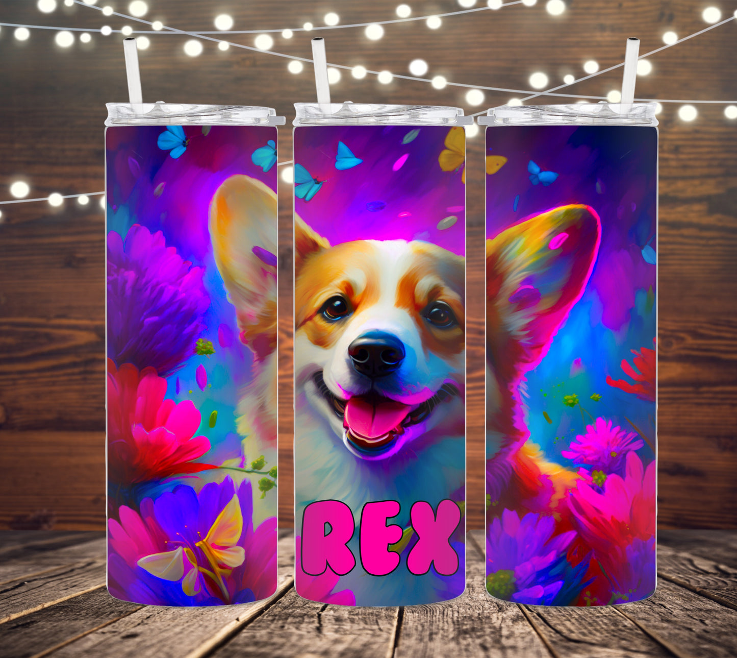 20 OZ SKINNY TUMBLER CORGI