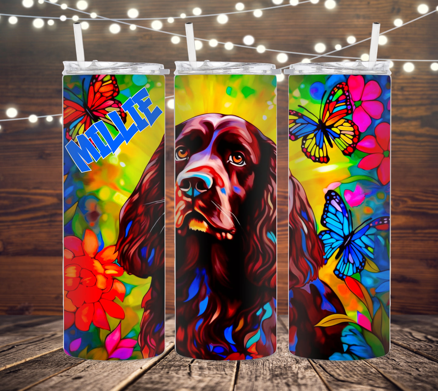 20 OZ SKINNY TUMBLER SPANIEL