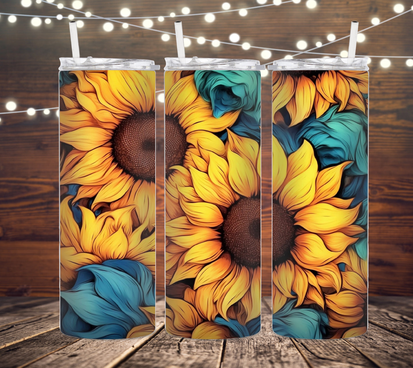 20 OZ SKINNY TUMBLER SUNFLOWERS