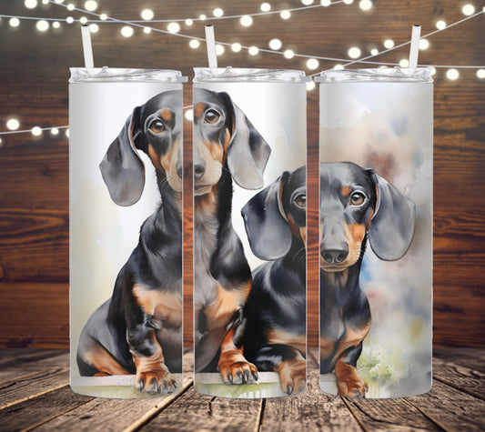 20 OZ SKINNY TUMBLER DACHSHUNDS