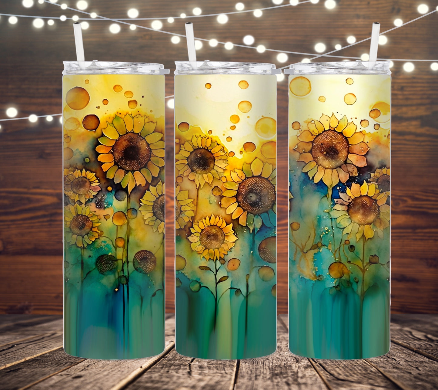 20 OZ SKINNY TUMBLER SUNFLOWERS