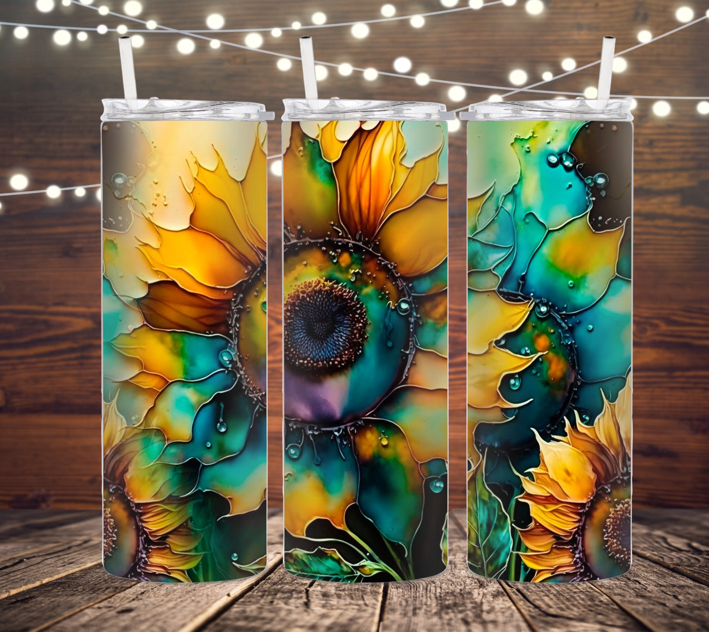 20 OZ SKINNY TUMBLER SUNFLOWERS