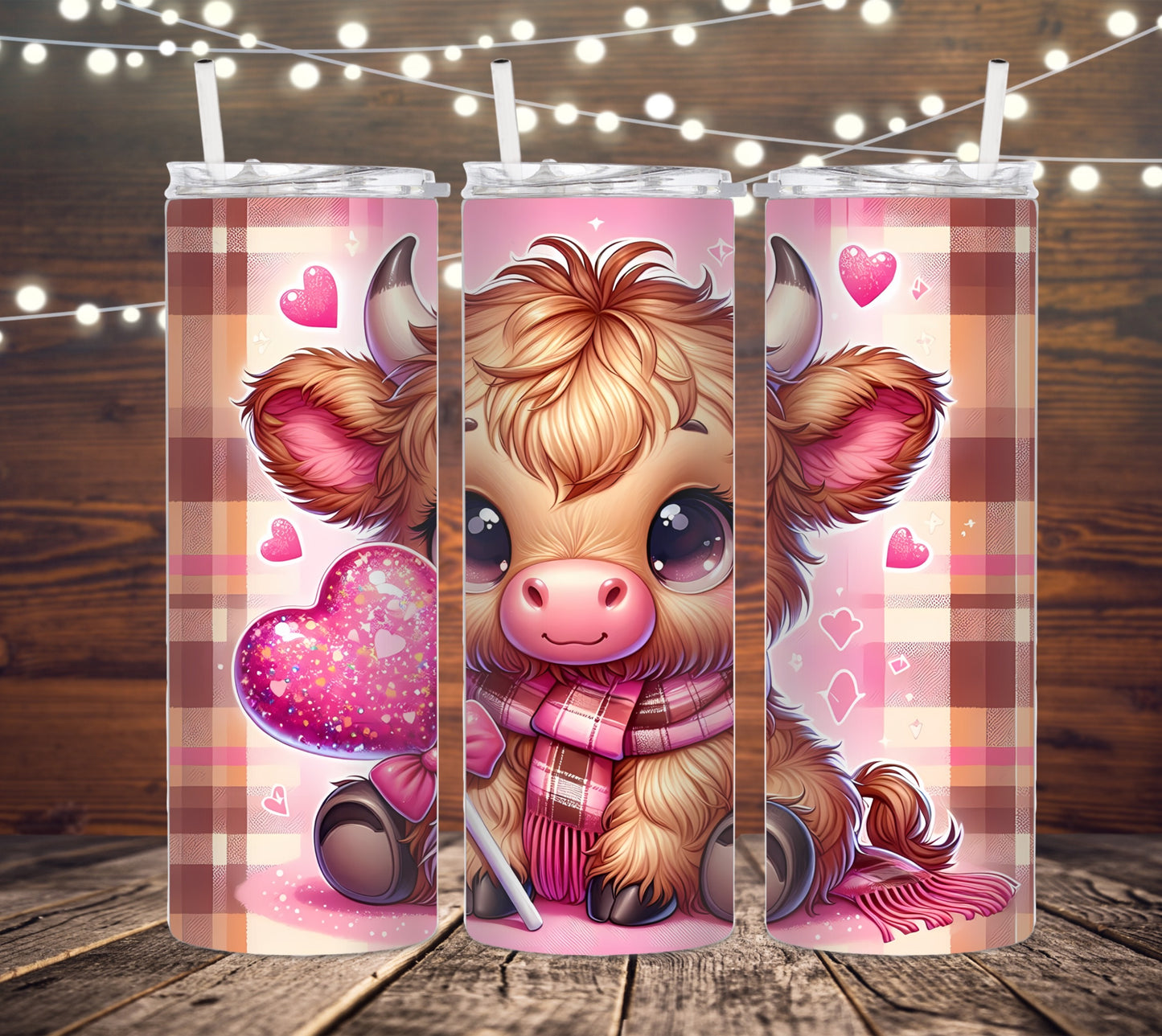 KIDS SS TUMBLER VALENTINES HIGHLAND COW